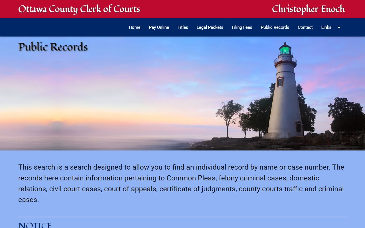 Ottawa County Clerk public records page