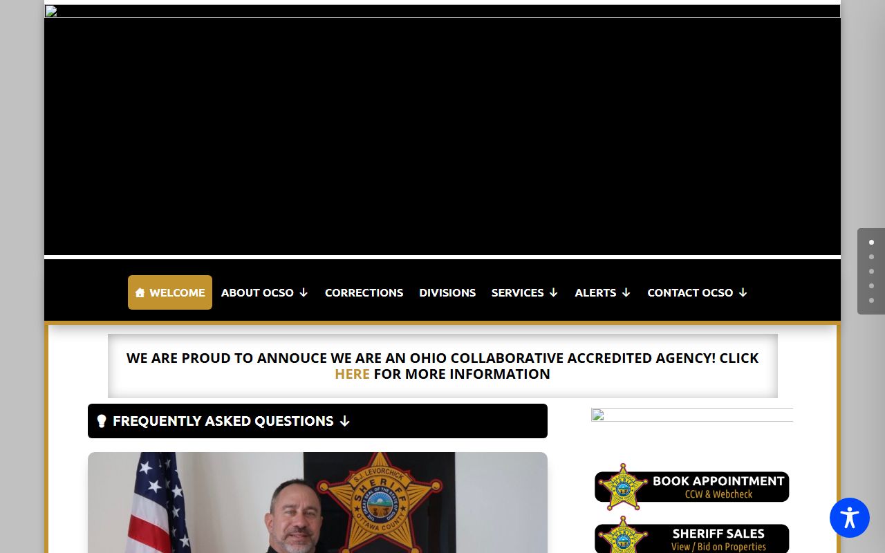 Ottawa County inmate population sheriff homepage with roster and records links
